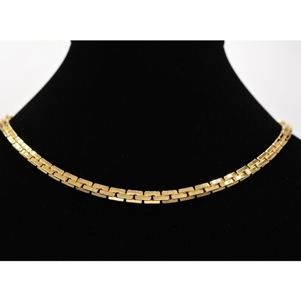 Givenchy Vintage Collar Chain Necklace Chunky Boxed Linked Gold Signed 80s BinA - Picture 1 of 12